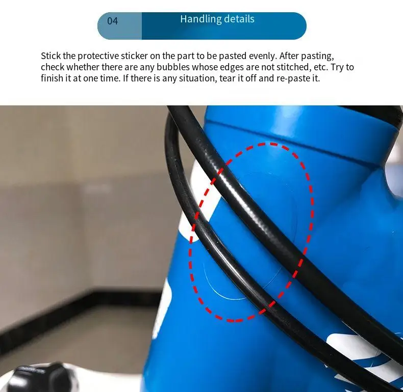 Mountainbike Rennrad Kratzfester Kettenschutz-Aufkleber Fahrradrahmen-Schutzaufkleber Lackschutzfolie – Detail 5