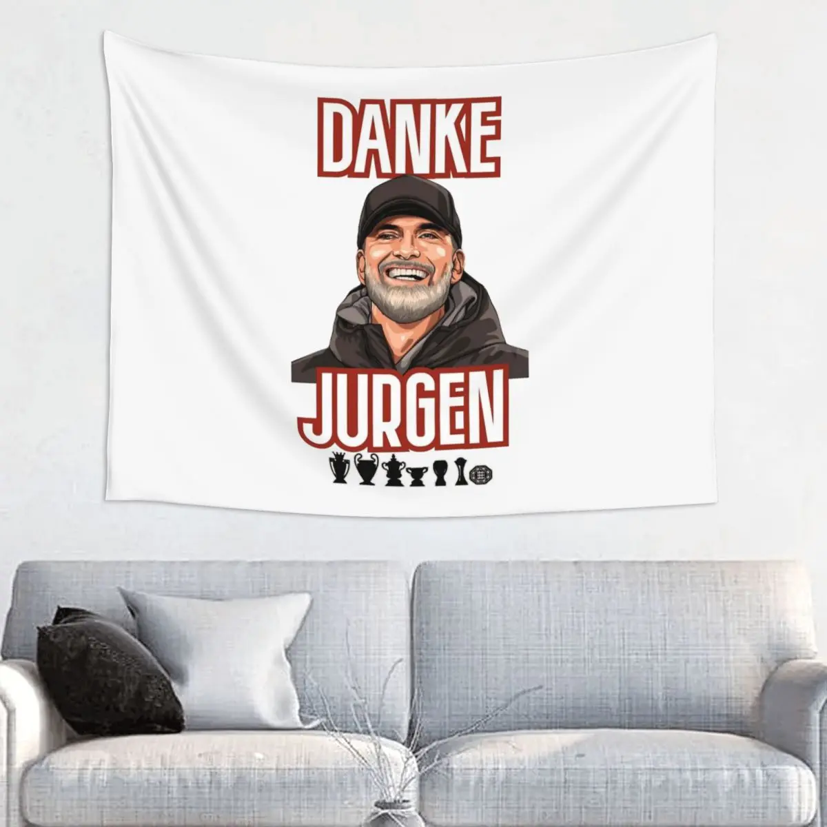 Jurgen Klopp Tapestry Wall Hanging Printed Fabric Tapestries INS Decoration Wall Decor Yoga Mat