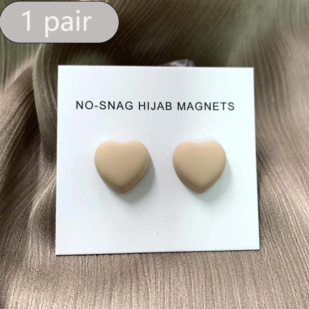 Hijab Magnetic Pins Heart Magnets Strong Magnetic Holder Accessories Clasp Pinless Brooch For Women Hijabs Scarves Clothes