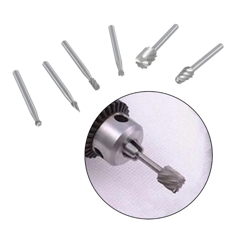 A2UD 6PCS HSS 라우팅 라우터 그라인딩 비트 미니를위한 로타리 도구를위한 BURS BITS BURS