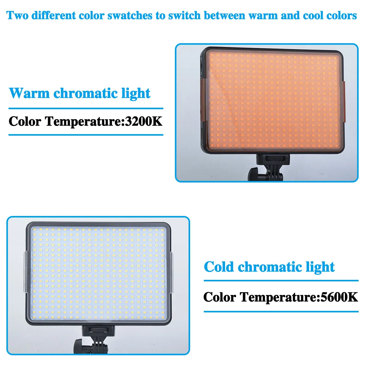Ampoules LED pour vidéo DSLR, éclairage bi-document, lumière LED mince à intensité variable, batterie F550, chargeur pour caméscope révélateur