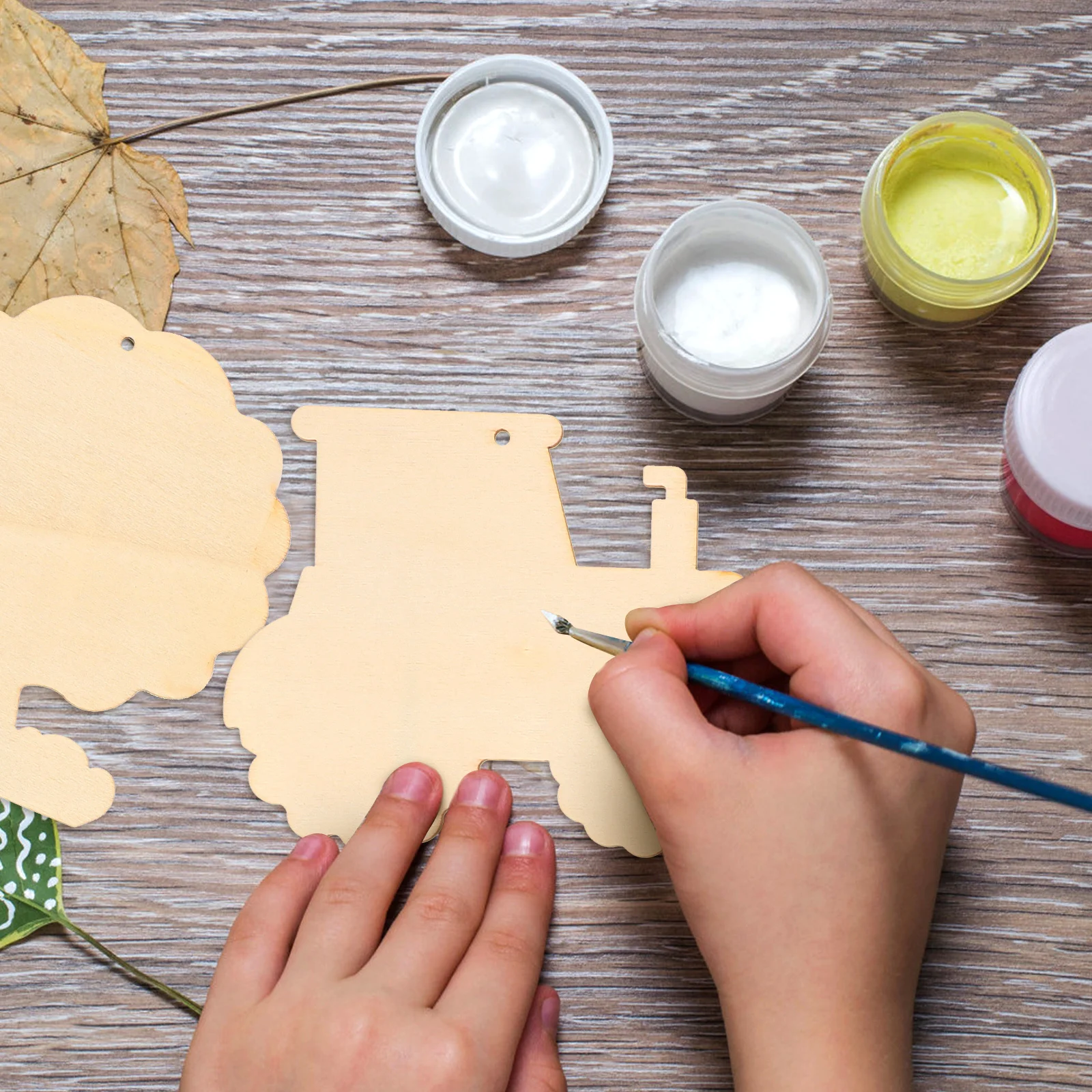 

45Pcs Drawing Wood Pieces Unfinished Wooden Slices Farm Theme DIY Craft Embellishments for Kids Creativity Graffiti Coloring