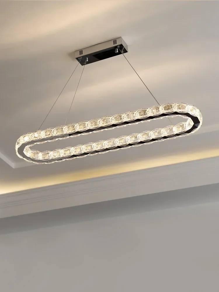 Modern LED Buckle Luxury Crystal Ceiling Chandeliers Home Decor Hanging Light Lustre Lamp for Living Room Bedroom Villa Lighting