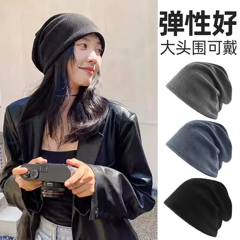 

2025 autumn and winter new pile cap, men's and women's universal big head circumference hat, simple woolen hat, toe cap, cold ha