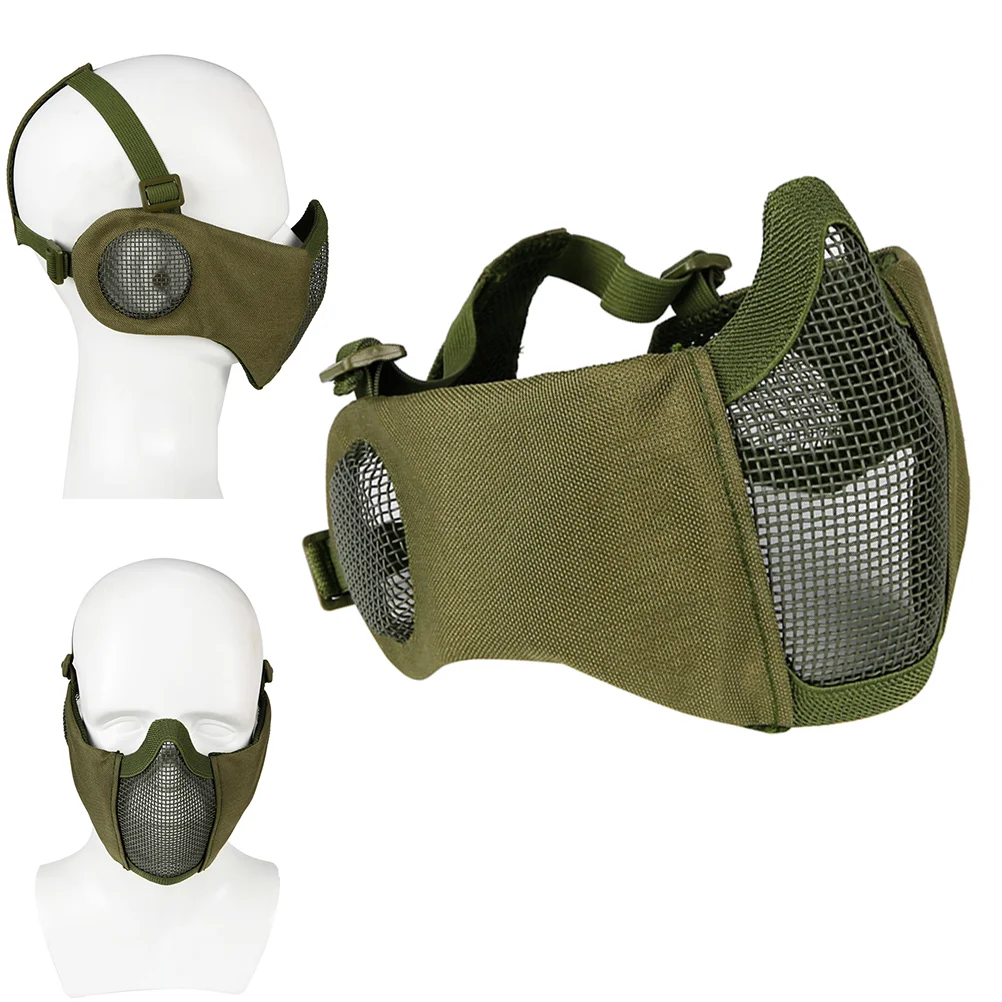 

and CS Foldable Half Face Low-carbon Steel Mesh Style Comfortable Adjustable Protective Mask (Green)