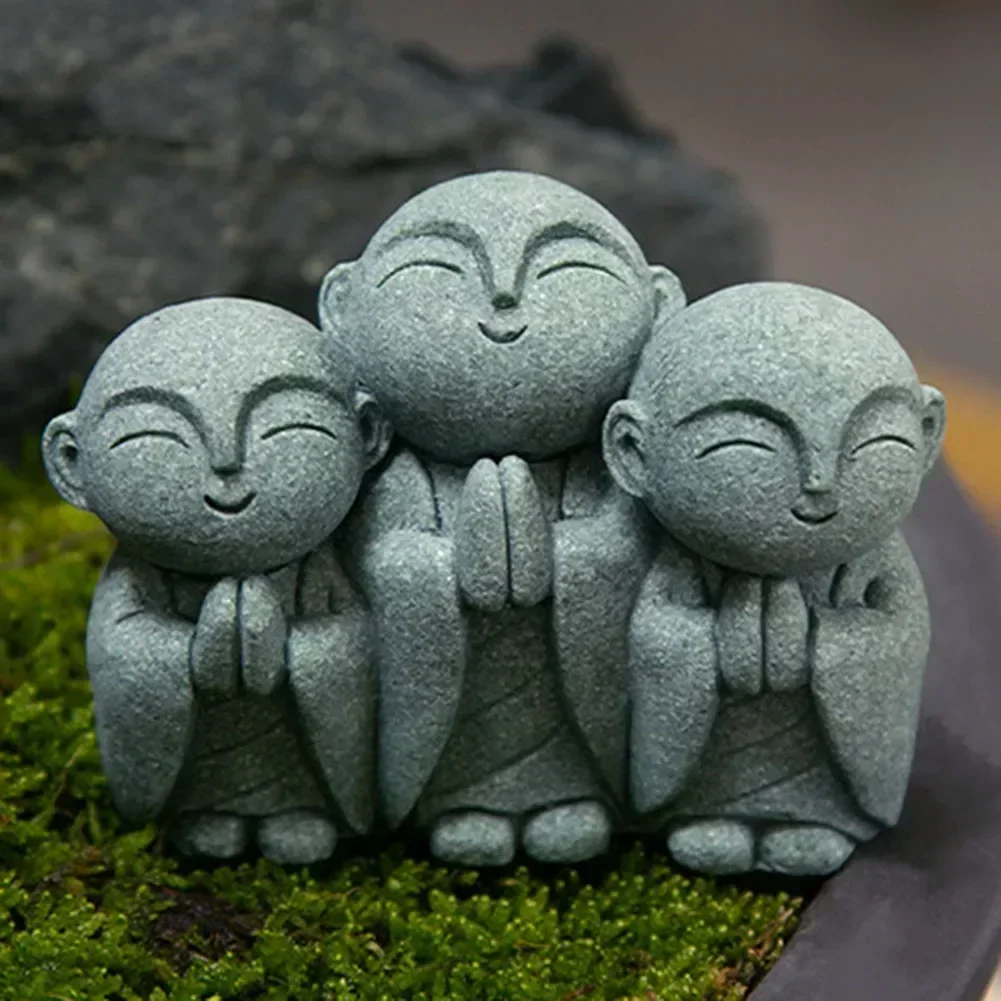 حديقة زخرفة بوذا تمثال البوذية التماثيل مصغرة الراهب تمثال متعددة الأغراض 1 مجموعة الصين زن الروحي