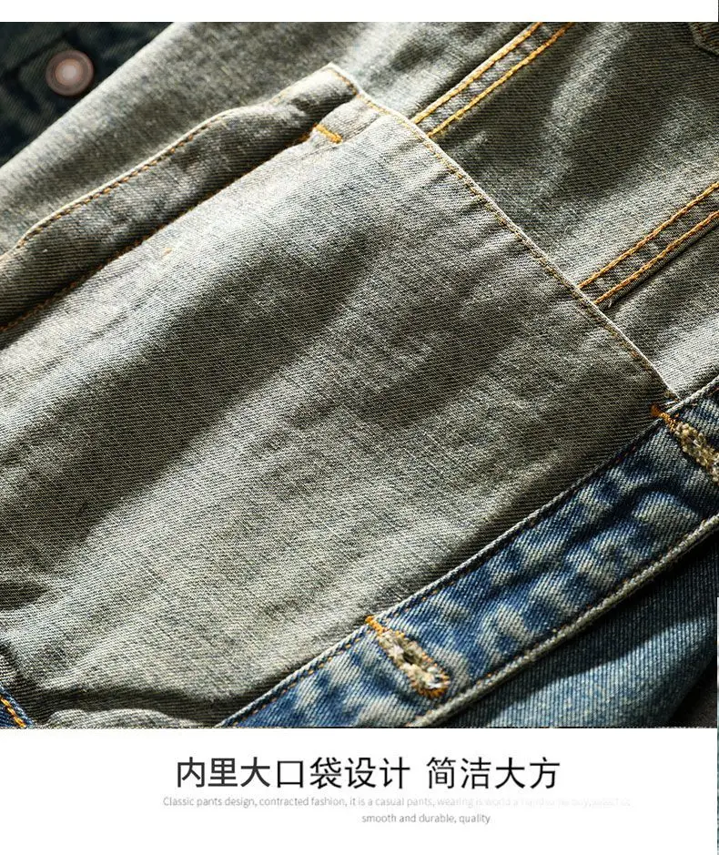 Autumn and Winter 2026 Retro Denim Jacket Men's Korean Slim Trend Handsome Multi-pocket Brand Man Luxury Tooling Jacket Men