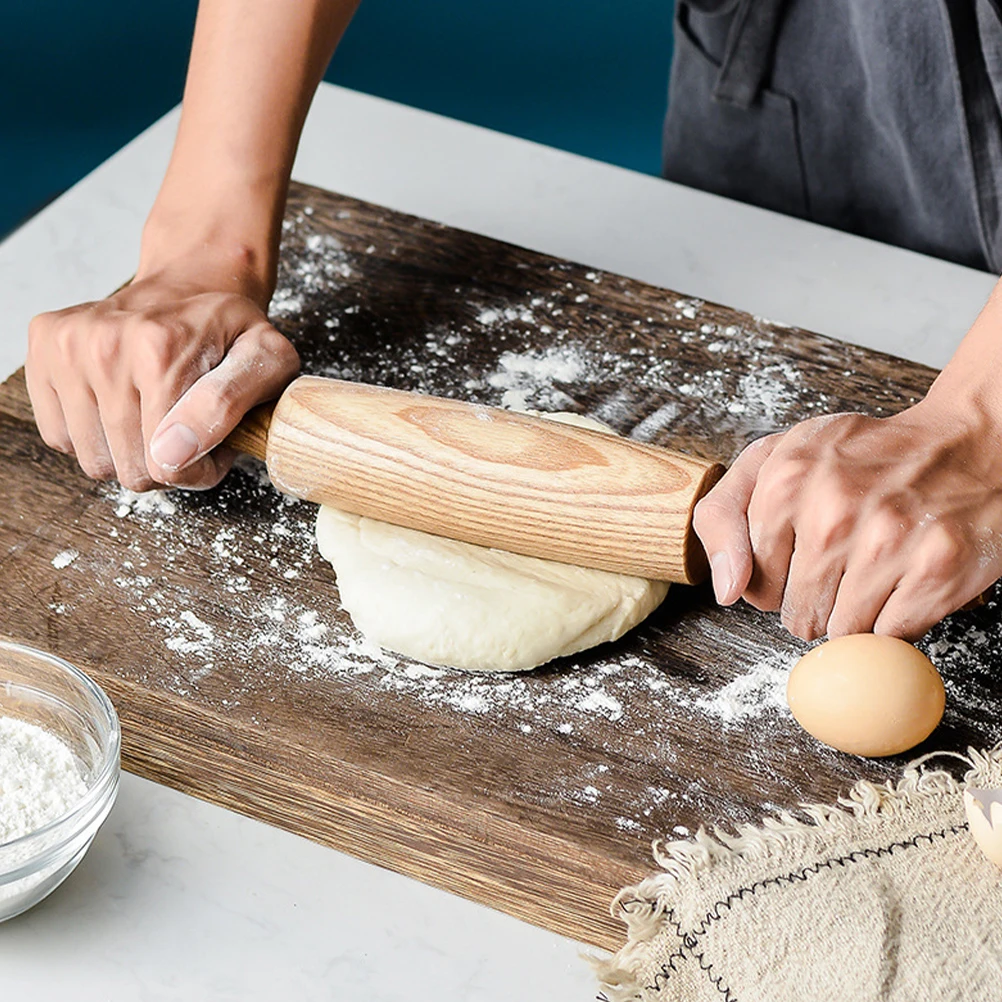 

Wooden Rolling Pin for All Dough Types H made Solid Wood Baking Pizza Dough Roller Safe Smooth Surface Professional Design