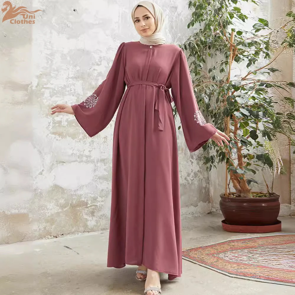 

Ramadan Eid Beading Luxury Abaya Dubai Islam Muslim Kaftan Modest Dress Prayer Clothes For Women Kebaya Robe Musulmane Femme