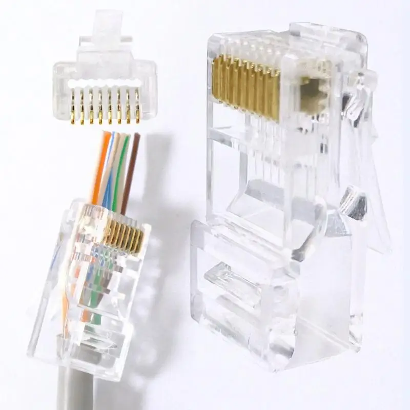 

Y1UB Industrial CAT5E Gold Plated Crystal Head 8p8c to Crimp Networking Connectors
