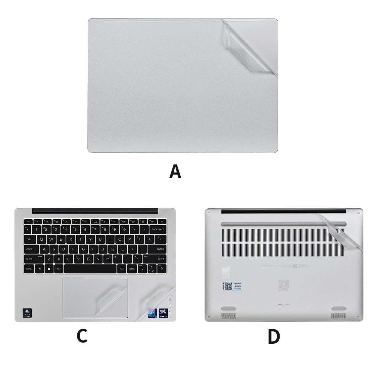 Pre-cut 1x Top+1x Around keyboard+1xBottom Skin Sticker Cover For HP Book UItra 14 14-kd0225TU/Book X 14 2026 14-ka0005TU