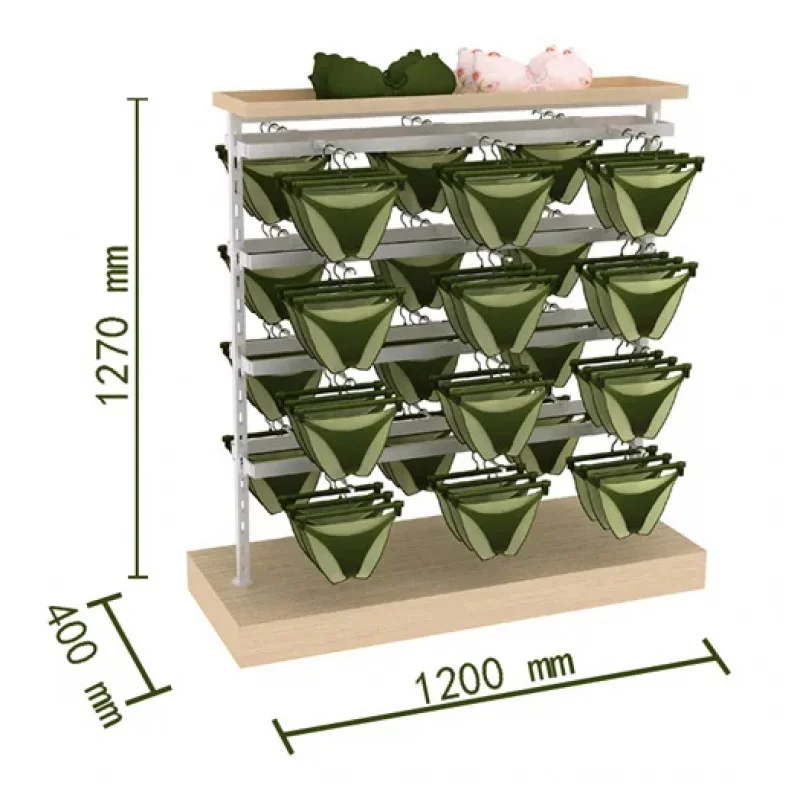 custom.Clothing and Lingerie Floor-to-ceiling Light-duty Metal Shelves Hanger Lingerie Island Display Stand