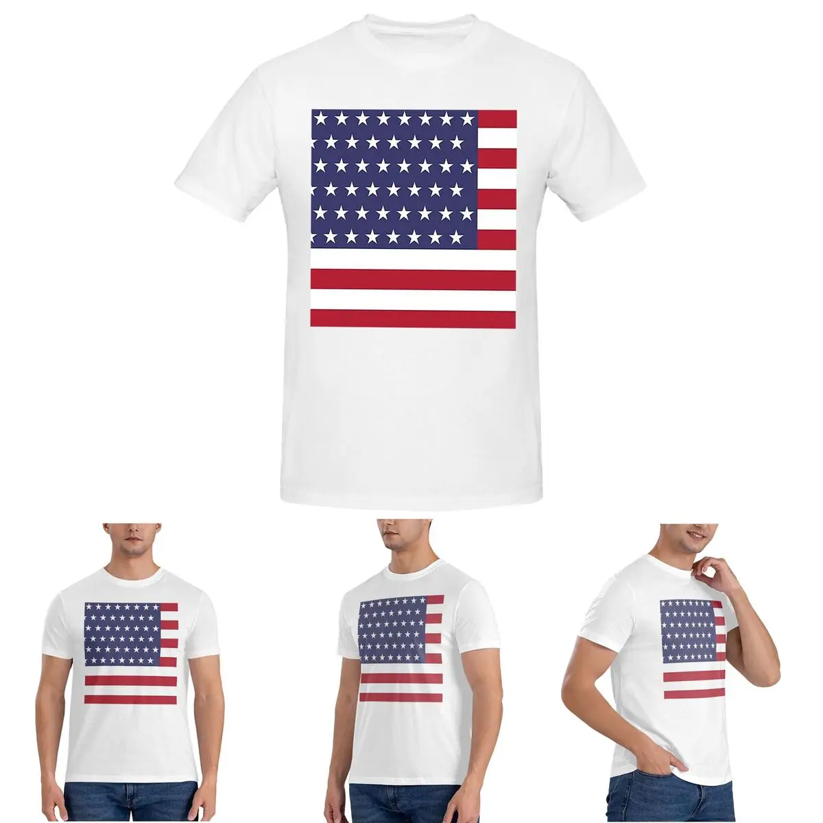 

Мужская футболка с графическим дизайном американского флага, хлопковые футболки больших размеров, мужские летние топы с короткими рукавами и круглым вырезом, S-6XL