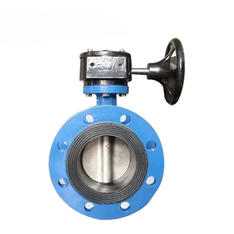 شفة مزدوجة PN10 PN16 صمام فراشة من النوع المتحدة المركز لجسم الحديد الليفي dn500