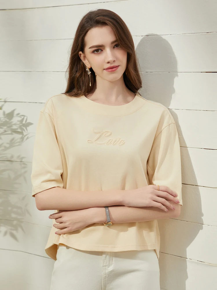 

Тяжелая летняя футболка из чистого хлопка ort Sve Faion, 230 г, свободная круглая летняя футболка с вышивкой, женский топ V-Ne для поездок на работу