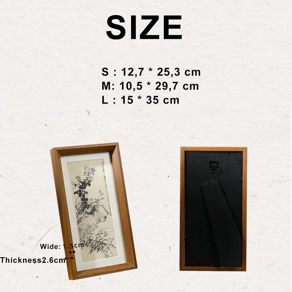 ​Chinese Calligraphy Painting Frame Calligraphy Calligraphy and Painting Hanging on Wall Mounting Frame Rectangular Photo Frame