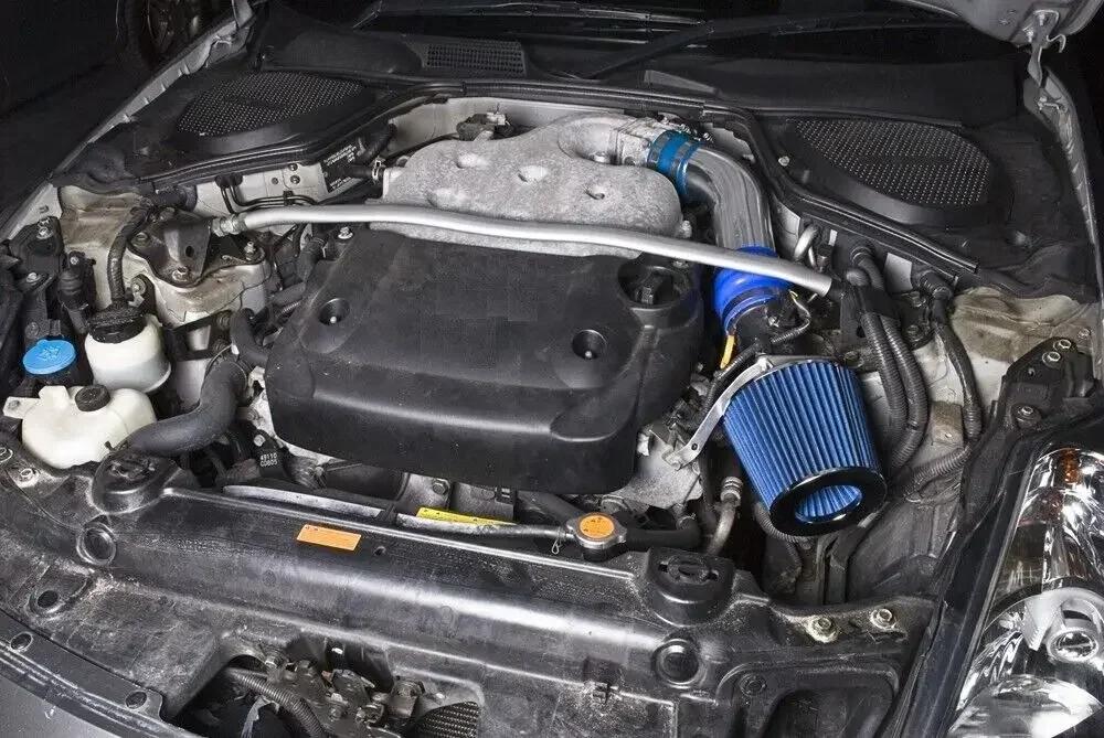 Sistem asupan udara perak merah pipa asupan udara dingin + Filter udara untuk Nissan 350Z 3.5L Infiniti FX35 G35 suku cadang mesin mobil