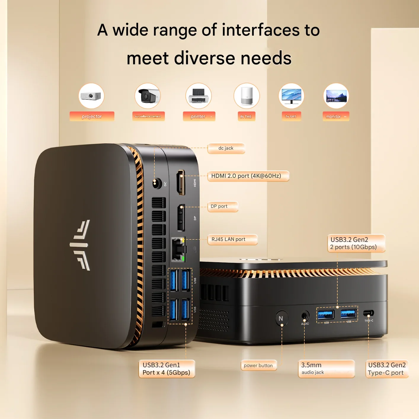 Premiere! ACEMAGIC P1 Mini PC 16GB DDR4 512GB SSD Gaming Micro Desktop Computer  AMD R3 4300U 4K Dual Display Small Form Factor