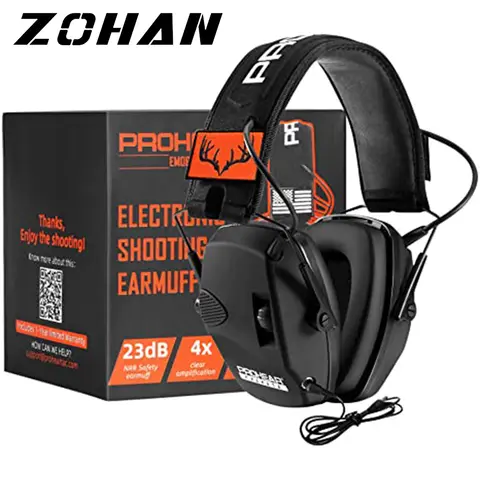 ZOHAN 귀 보호 전자 청력 보호 스파르타 액티브 프로텍터 슈팅 귀마개 NRR 23dB 소음 감소