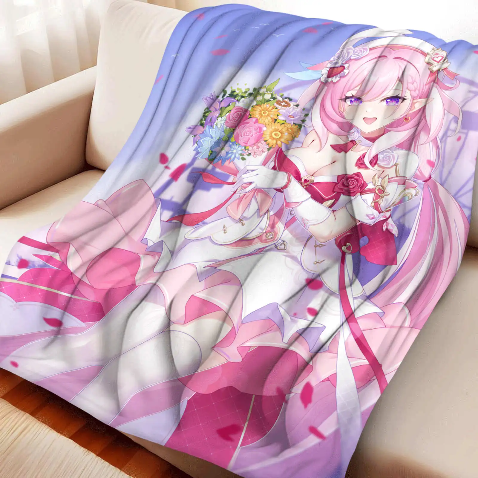 

Honkai Impact 3, фланелевое одеяло Elysia, теплое многофункциональное декоративное универсальное одеяло, зимние одеяла