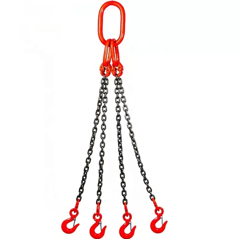 Customizable Size Four-Leg Alloy Steel Chain Sling Lifting G80 with Zinc Finish Welded Structure
