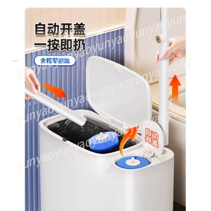 

2 in 1 Toilet Brush Trash Can Narrow Gap Design Space Saving Bathroom Household Cleaning Sanitary Tool
