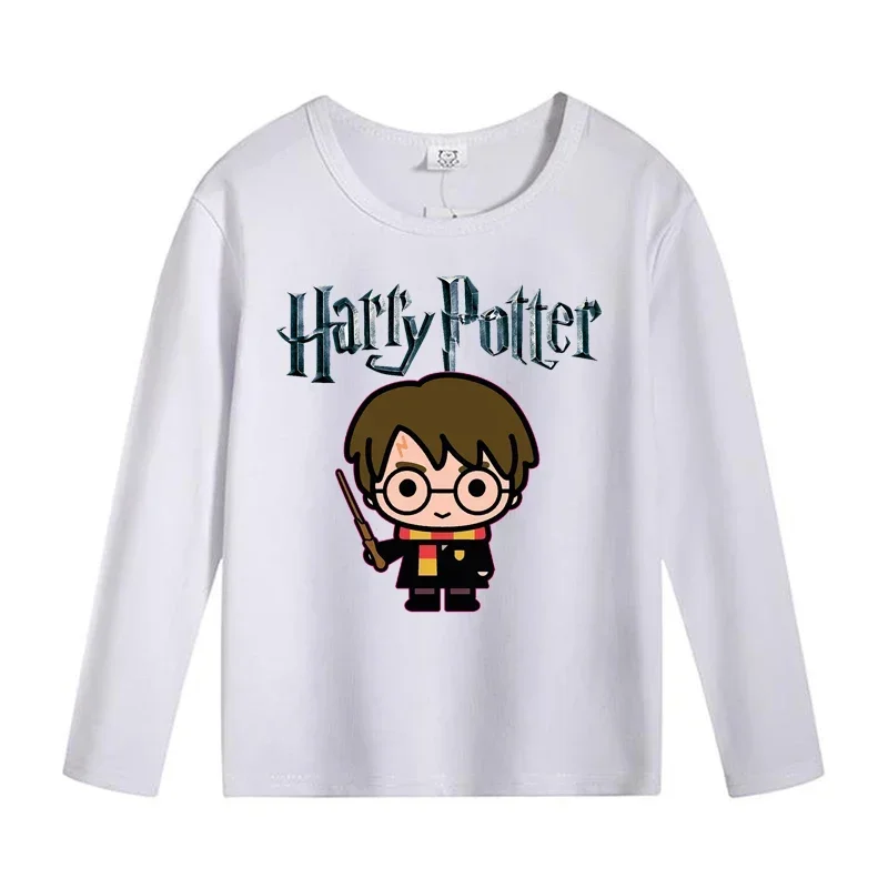 Magic School  Clothing Boy Girl Long Sleeve T-shirt Cotton Anime Clothes Tee Comfortable Top Cartoon Shirt Kid Birthday Gifts