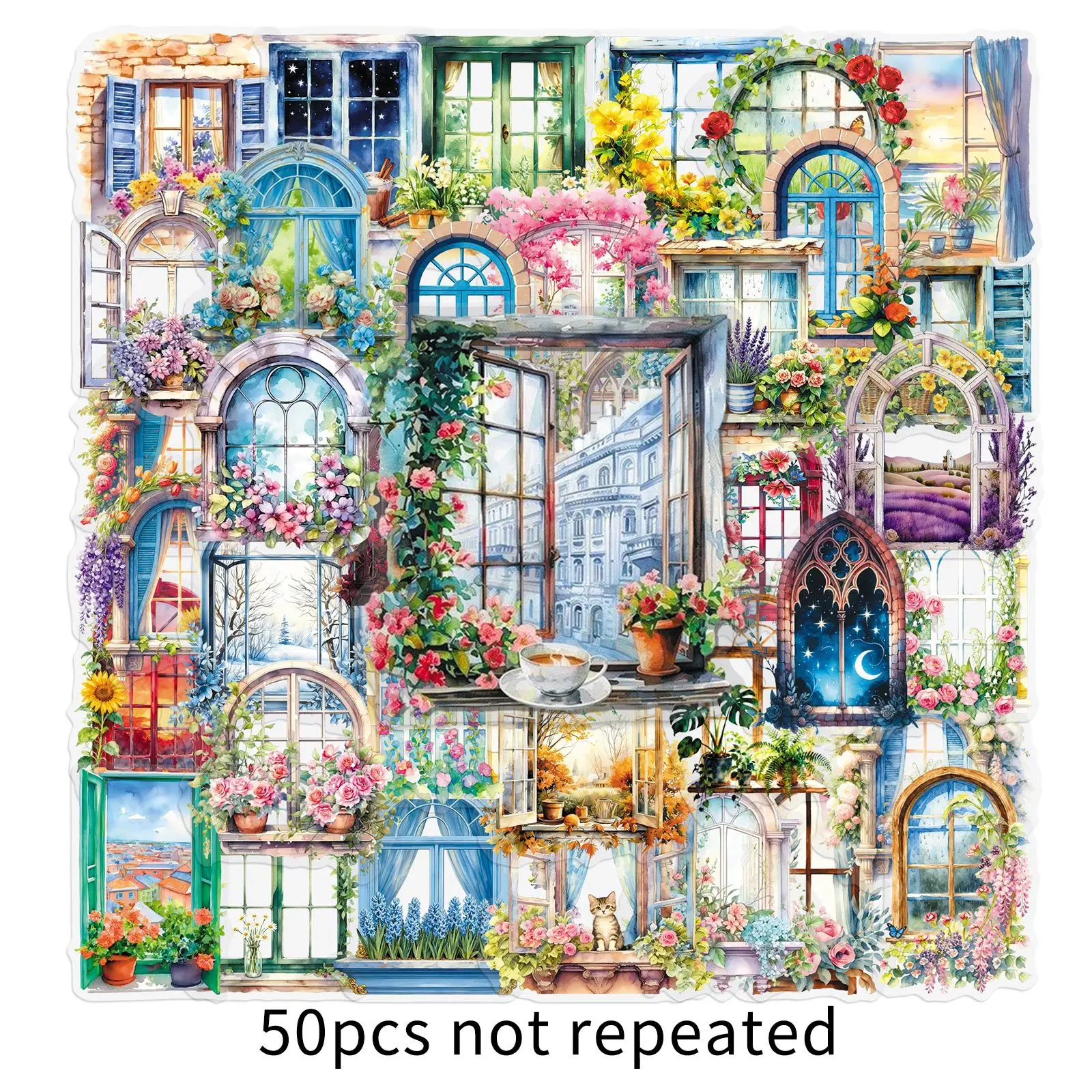 10/50PCS Transparente Fenster Blume Aufkleber PET Graffiti DIY Dekoration Handy Fall Notebook Wasser Tasse Spielzeug Geschenk Aufkleber