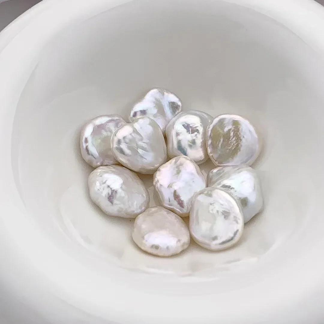 

Natural Freshwater Baroque Pearl 2pcs No-Hole Petal Loose Beads High Quality Charms for DIY Jewelry Making Accessories