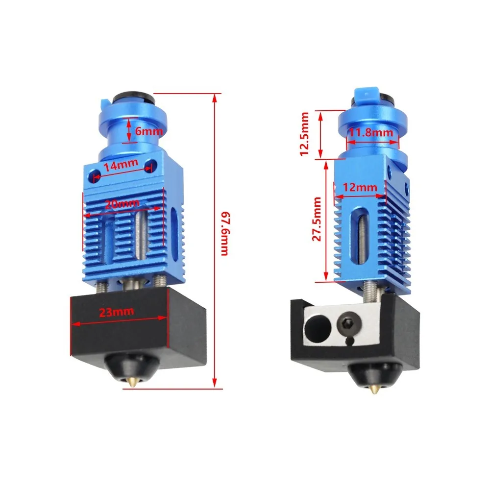 1/2pcs 3D Printer Parts J-head Hot End Hotend Print Head MK8 Extruder Kit For Creality CR10 CR10S Ender 3/3 PRO Ender-3 V2