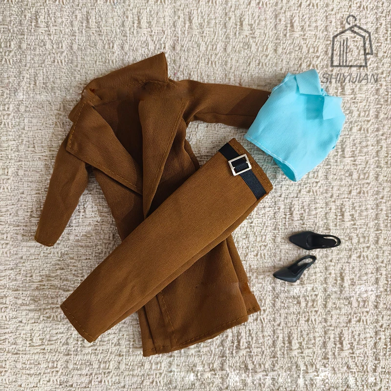 New 30cm Doll Clothes Accessories Fashion Luxury Winter Workwear Shirt Trench Coat Skirt Shoes For 1/6 Supermodel Doll Dress Up