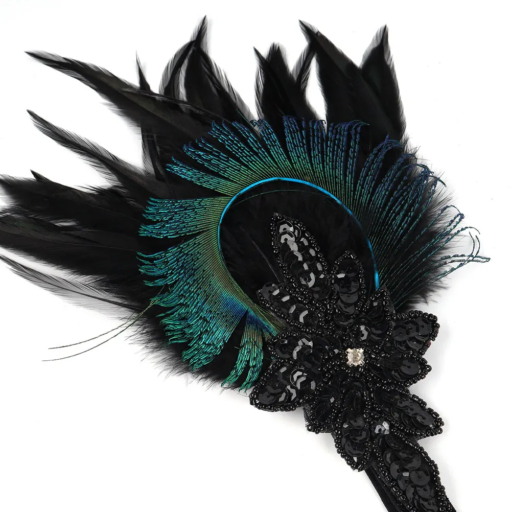Elegant Flapper Headband for Women Retro 1920S Headpiece with Faux Plume Decor Perfect for Wedding Ball Banquet Prom Cocktail