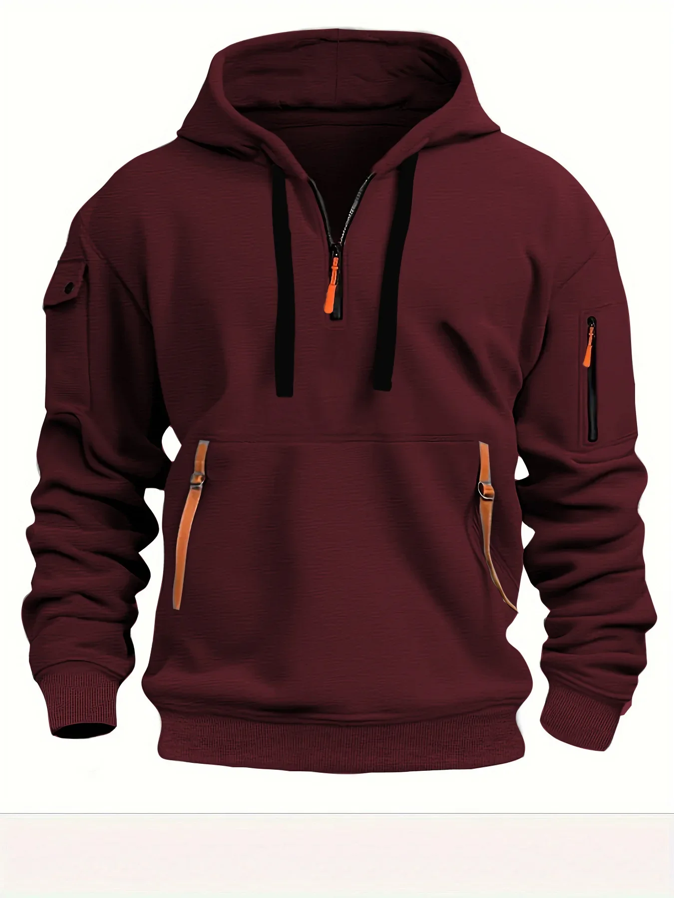 2026 New Men's Spring and Autumn Fashion Casual Sports Sweater Jacket Loose Multi-zipper Pocket Trendy Hoodie Pullover