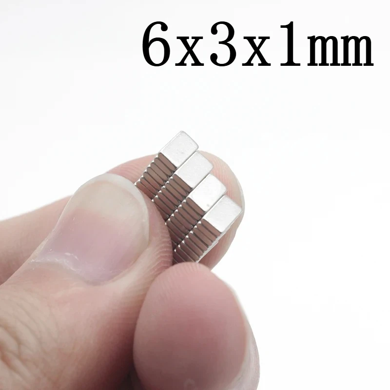 

6X3x1 Маленькие блочные магниты 6*3*1 для домашних холодильников, офисов DIY 6 мм х 3 мм х 1 мм Сильный мощный магнит 6x3x1 мм