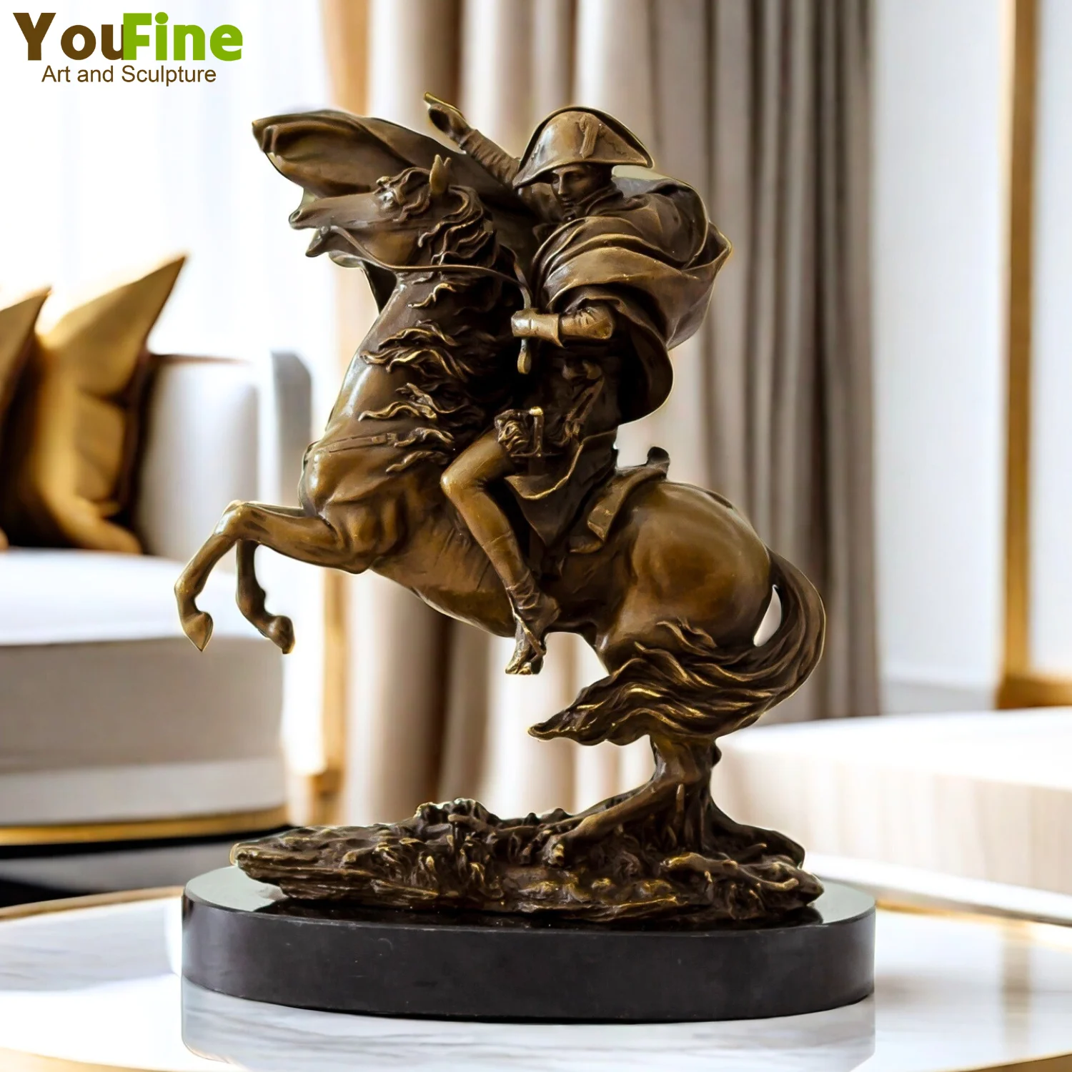 Famous Napoleon Bonaparte Bronze Statue Casting Napoleon Riding Horse Bronze Sculpture For Home Decor Collection Gift