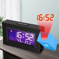 Voice Projection Alarm Clock LED Digital Smart Projector Snooze Forecast Weather Clocks Alarm Up Electronic Wake Desktop Clocks
