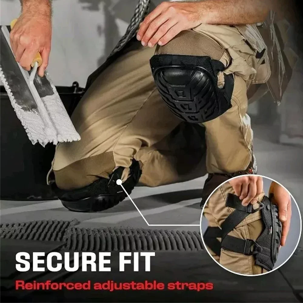 1 Pair of Professional Knee Pads-Thick Gel Cushion,Double Straps & Adjustable Clips - Perfect for Work Construction Gift