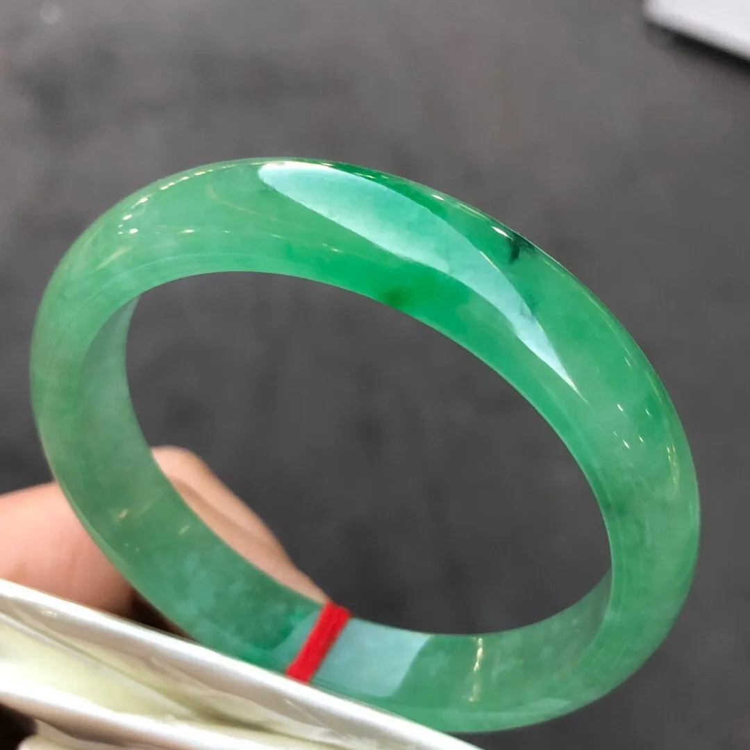 Certified Natural ice aqua-Green Myanmar Jade jadeite bracelets Bangle 59mm