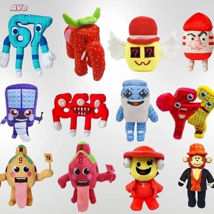 

TreasuringU Steal Brainrot Плюшевая игрушка Игра Мультяшная плюшевая кукла No. 9, мягкая игрушка, плюшевый подарок на Рождество, день рождения, 2025 г., новинка