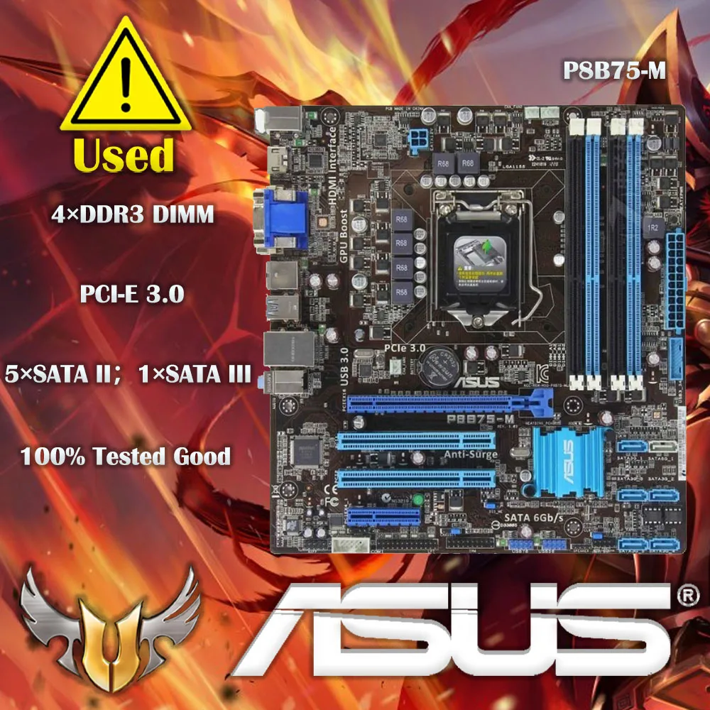 Asus P8B75-M desktop PC Motherboard B75 Socket LGA 1155 i3 i5 i7 DDR3 SATA3 USB3.0