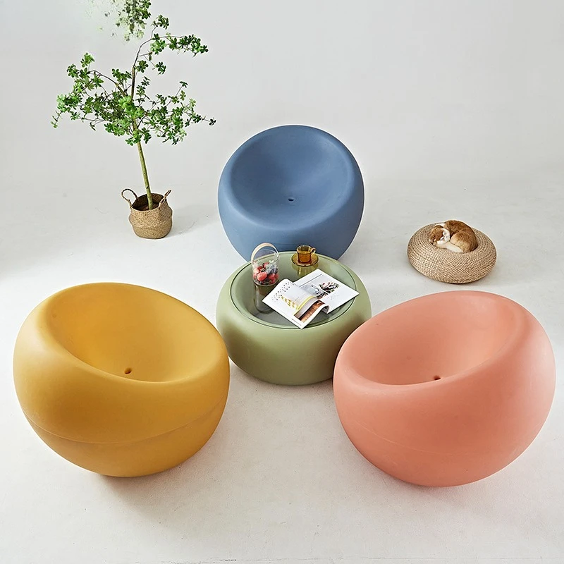 Home creative designer adult simple Internet celebrity living room bedroom balcony apple shoe changing low stool plastic chair