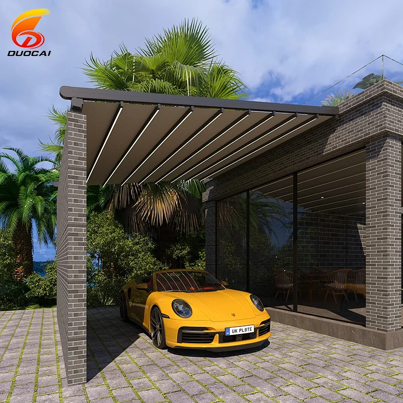 Aluminum Pergola Roof Awnings Waterproof Outdoor Garden Building Easy Motorized Assembly 4x4 Chinese Antique Eco-Friendly Screen