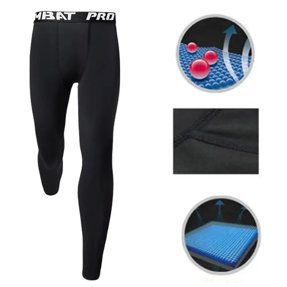 Single Leg Basketball Leggings Men Compression Pants Basketball Leggings Long Pants Sports Training Running Tights Fitness Pants