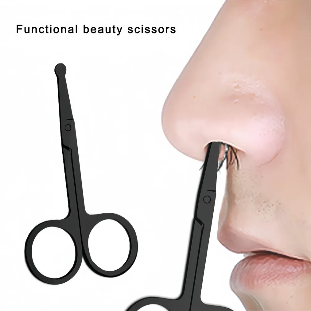 Specialized Nose Hair Scissors Stainless Steel Round Head Beauty Trimmer Nose Hair Trimmer Portable Ergonomics Nose Hair Cutter