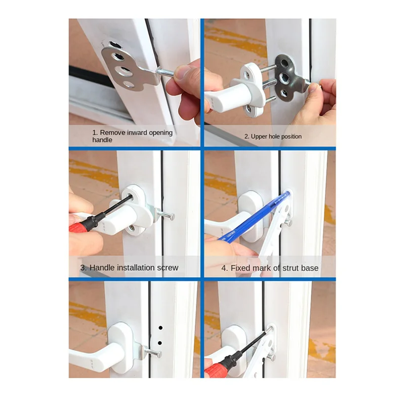 B92B-3X New Window Limiter Latch Position Stopper Casement Wind Brace Home Security Door Windows Sash Lock Child Safety