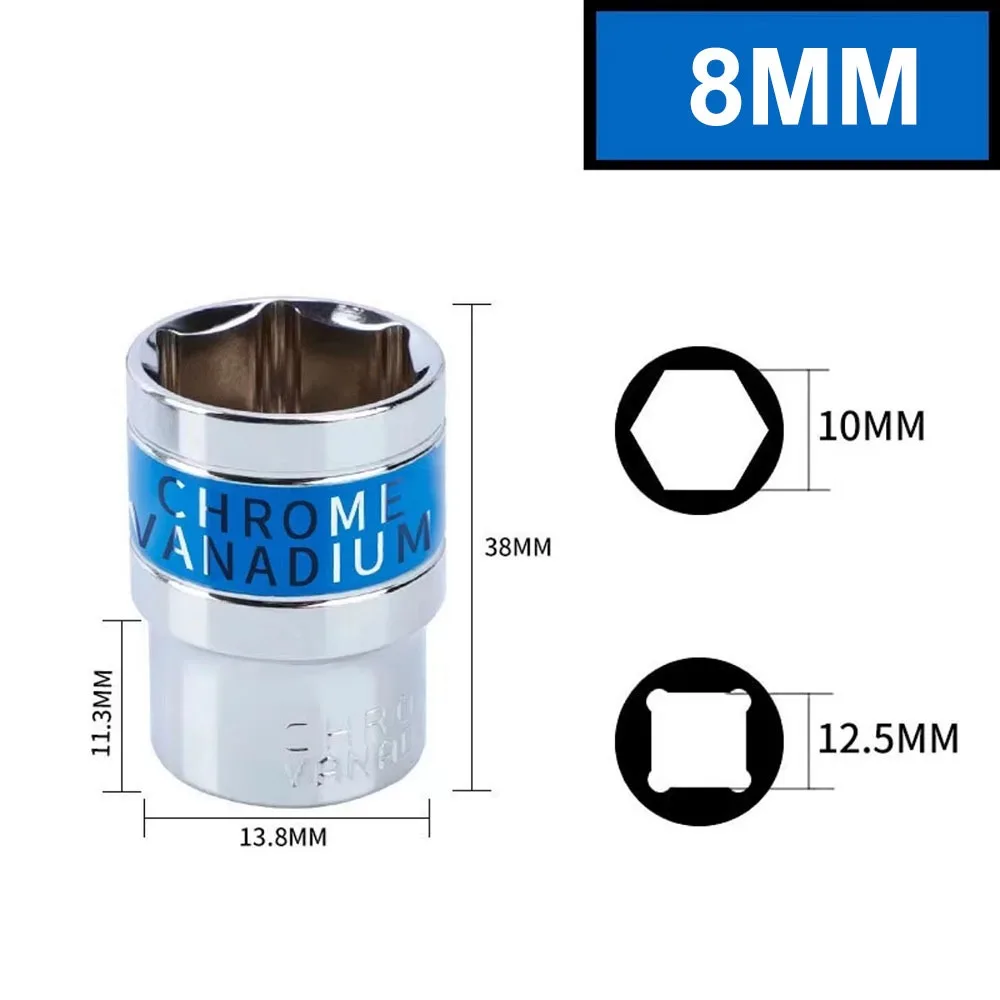 New High Hardness Hex Drive Six Point Profile Blue Band Metric Hex Polished Finish Individual Wrench Mechanical Maintenance