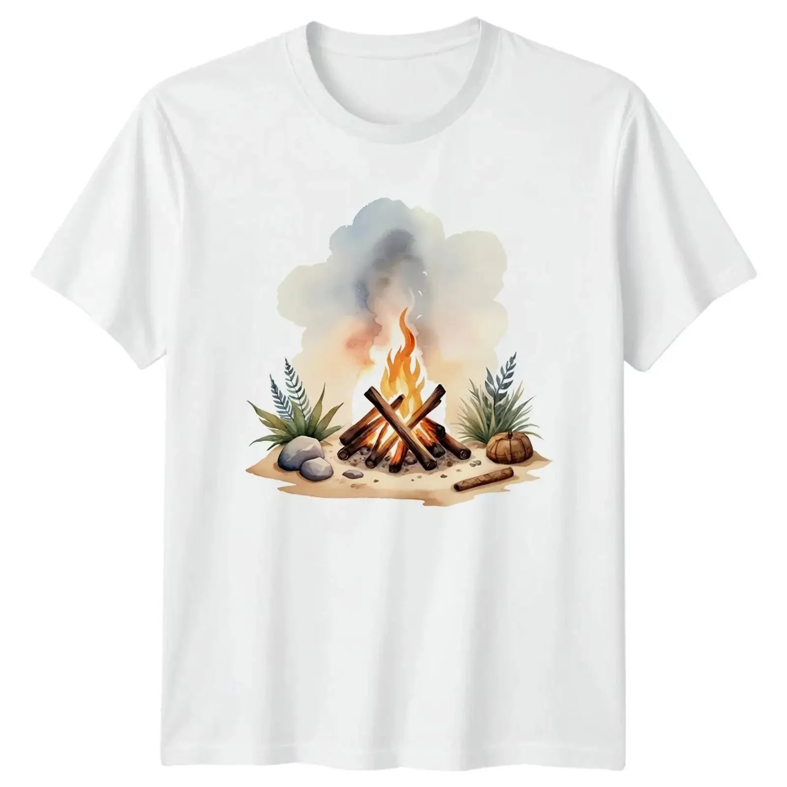 Campfire Camping Outdoor Herren T Shirt Damen Grafik Oberteil Bonfire vintage Washed Top For Everyday Wear Comfortable graphic