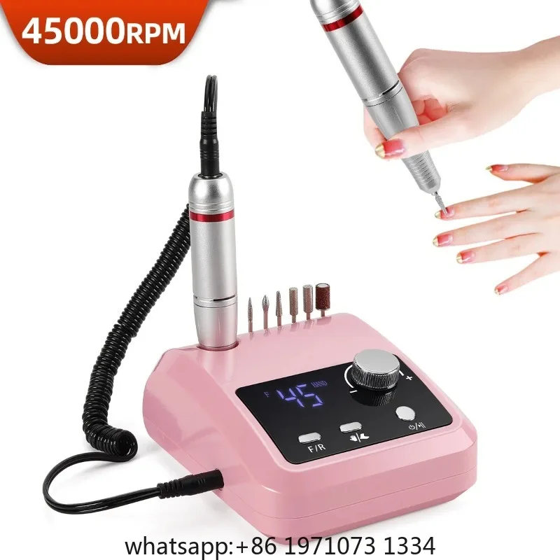45000RPM Electric Nail Drill Professional Manicure Machine Nail Sander Set With Nail Drill Bit Portable Salon Polisher Equipment