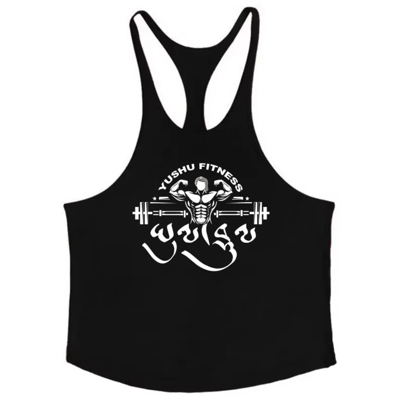 

Men's Cotton Gym Tank Tops - Sleeveless Bodybuilding Sports Undershirt, Breathable Fitness Stringer Vest for Workout Training