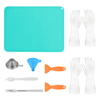Resin 3D Printer Accessories Silicone Foldable Funnel Stainless Steel Resin Filter Cup Silicone Gloves Cleaning Brush Set
